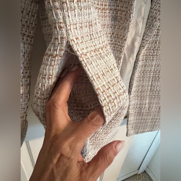 Democracy Birch Multi Long ButtonCuff Angled Pocket Single Breasted Blazer NWOT - Picture 13 of 14